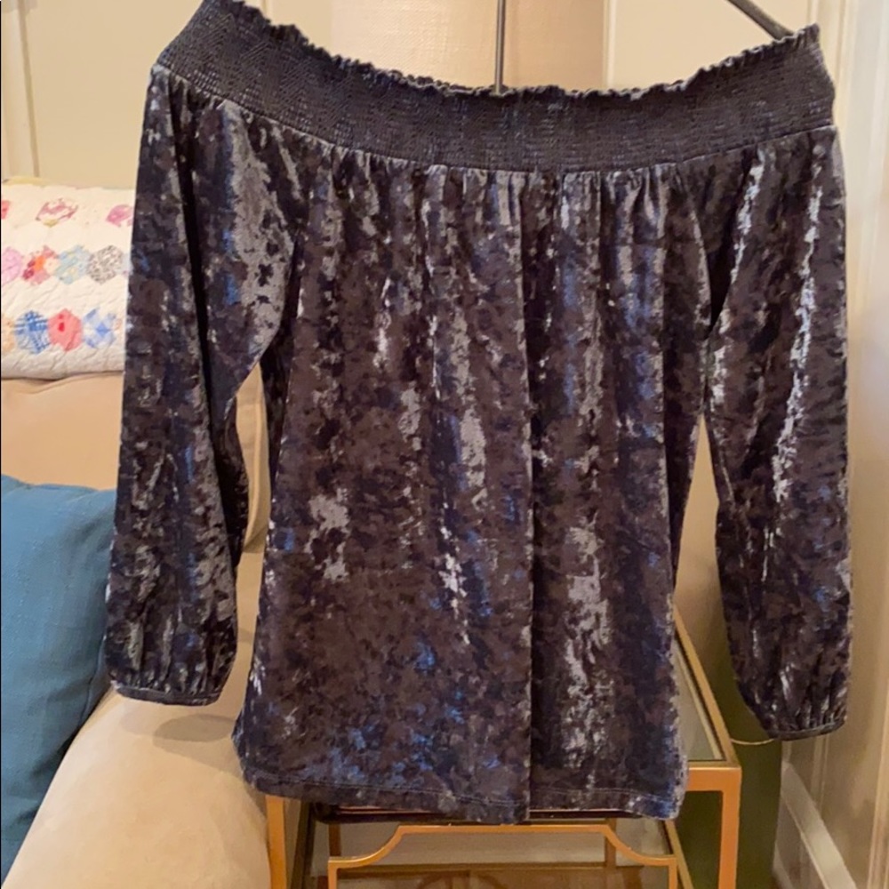 Lucky Brand NWT crushed velvet small blouse